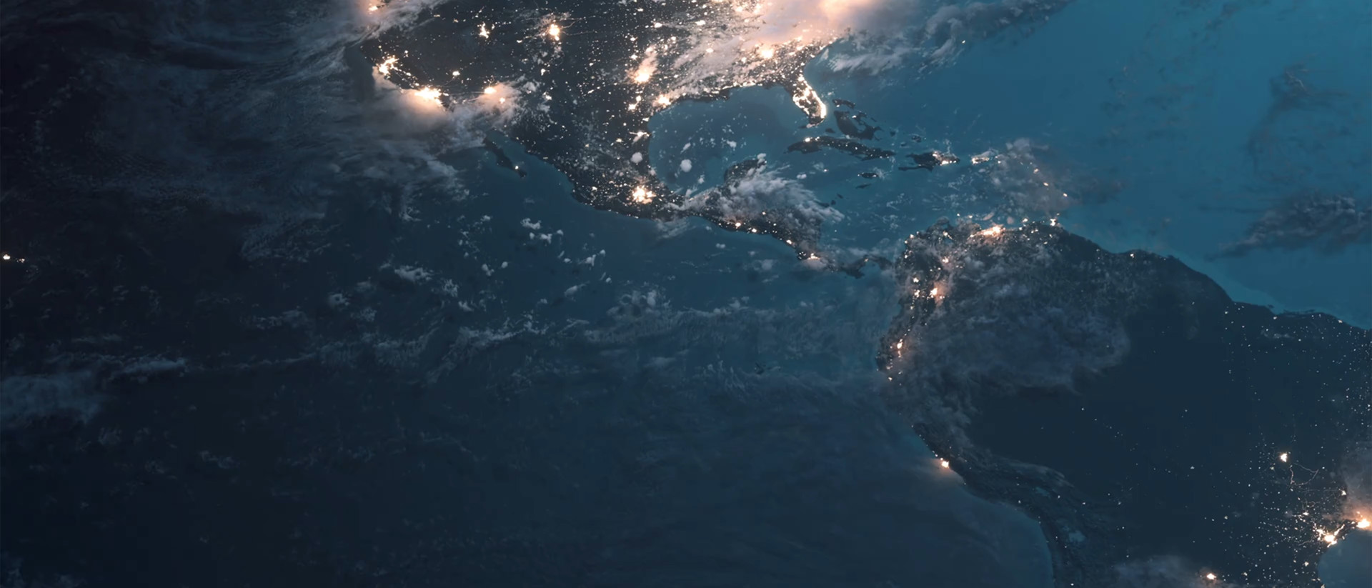 Global Connection Lines Expanding Network Night image